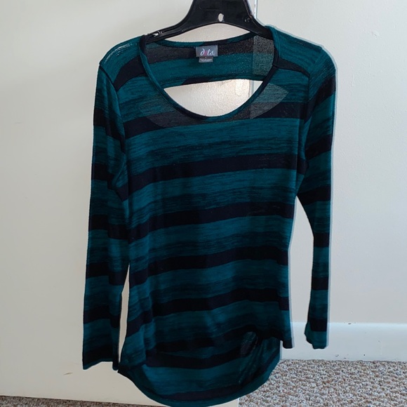 Long Sleeved Striped top with statement back - Picture 1 of 4